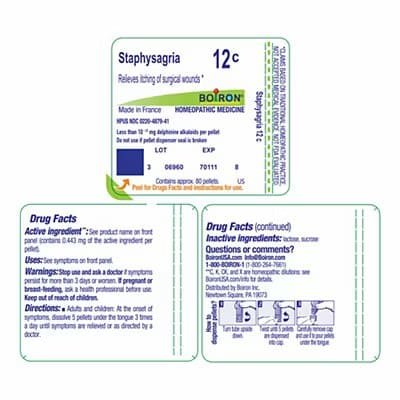 Staphysagria 12C MD – Homeopathic Medicine  for Itching Of Surgical  Wounds (80 Pellets)