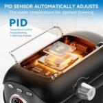 Espresso Machine, 20 BAR Pump Temperature Control, Compact Espresso Maker with Steam Milk Frother, Professional Coffee Makers for Home, Cappuccino, Latte, Gifts for Coffee Lover, Black - Image 4