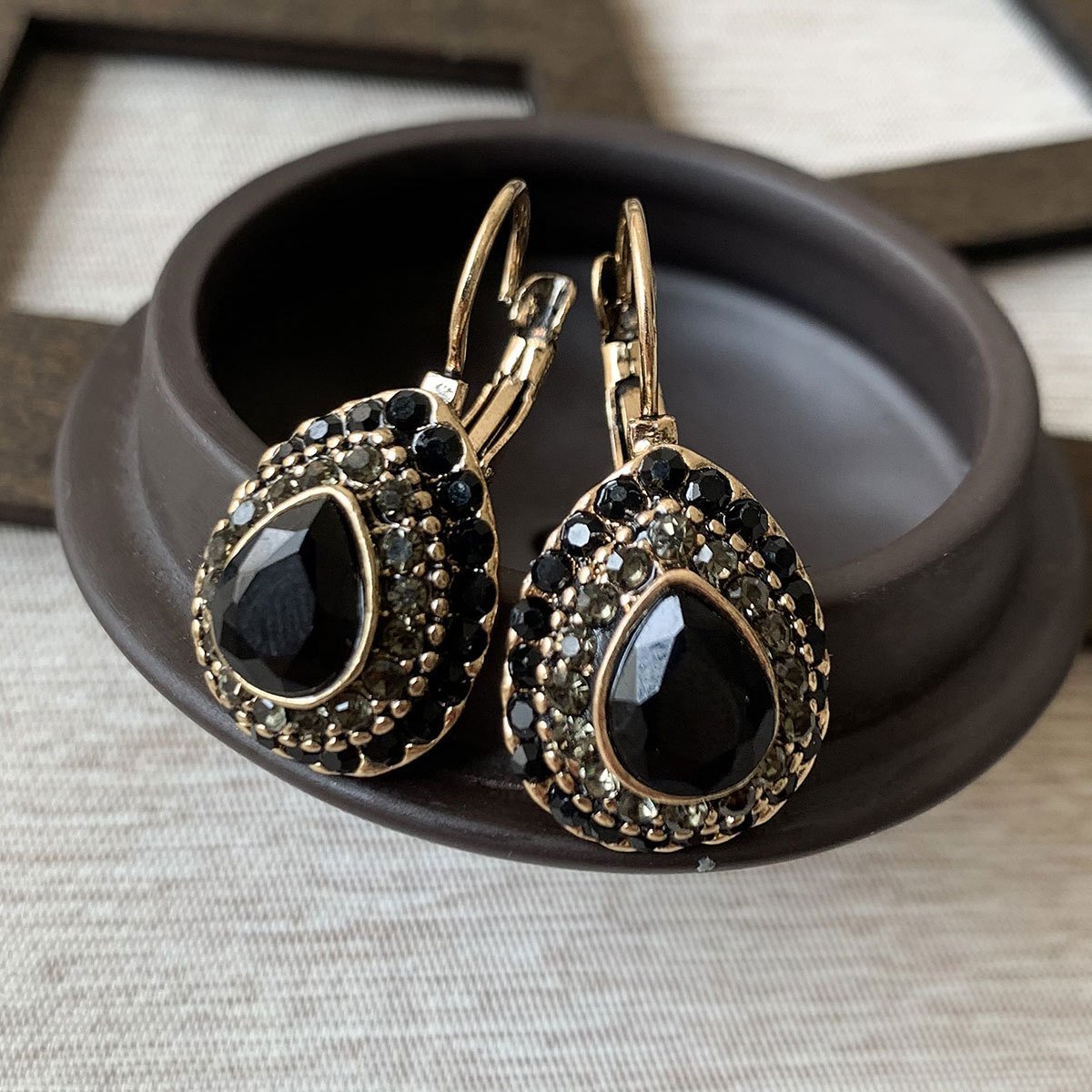 Classic Teardrop Resin Earrings for Women, Vintage Artificial Turquoise Rhinestone Hook Earrings, Gift for Loved Ones and Friends, Birthday Party Gift - Image 7